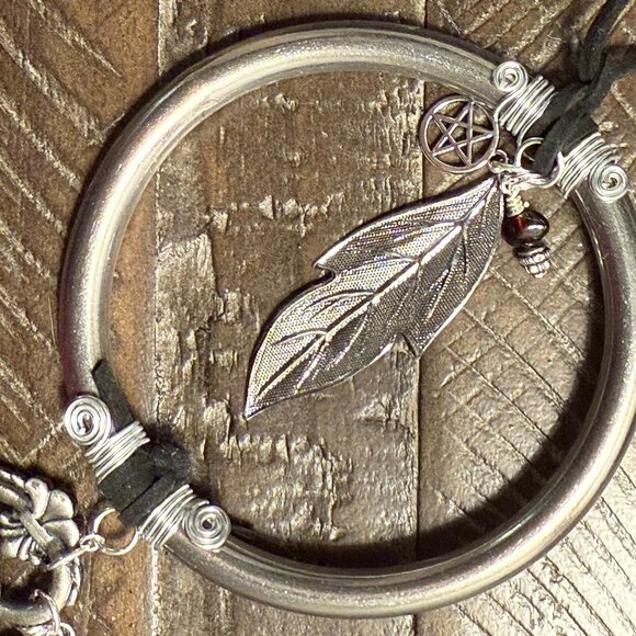 Handmade Door Dangle Charm for Home Protection *READ BELOW* Mixed Metals & Suede - Picture 3 of 8